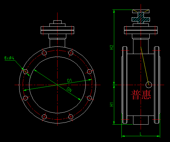 HH48/49X微阻緩閉蝶式止回閥結構尺寸